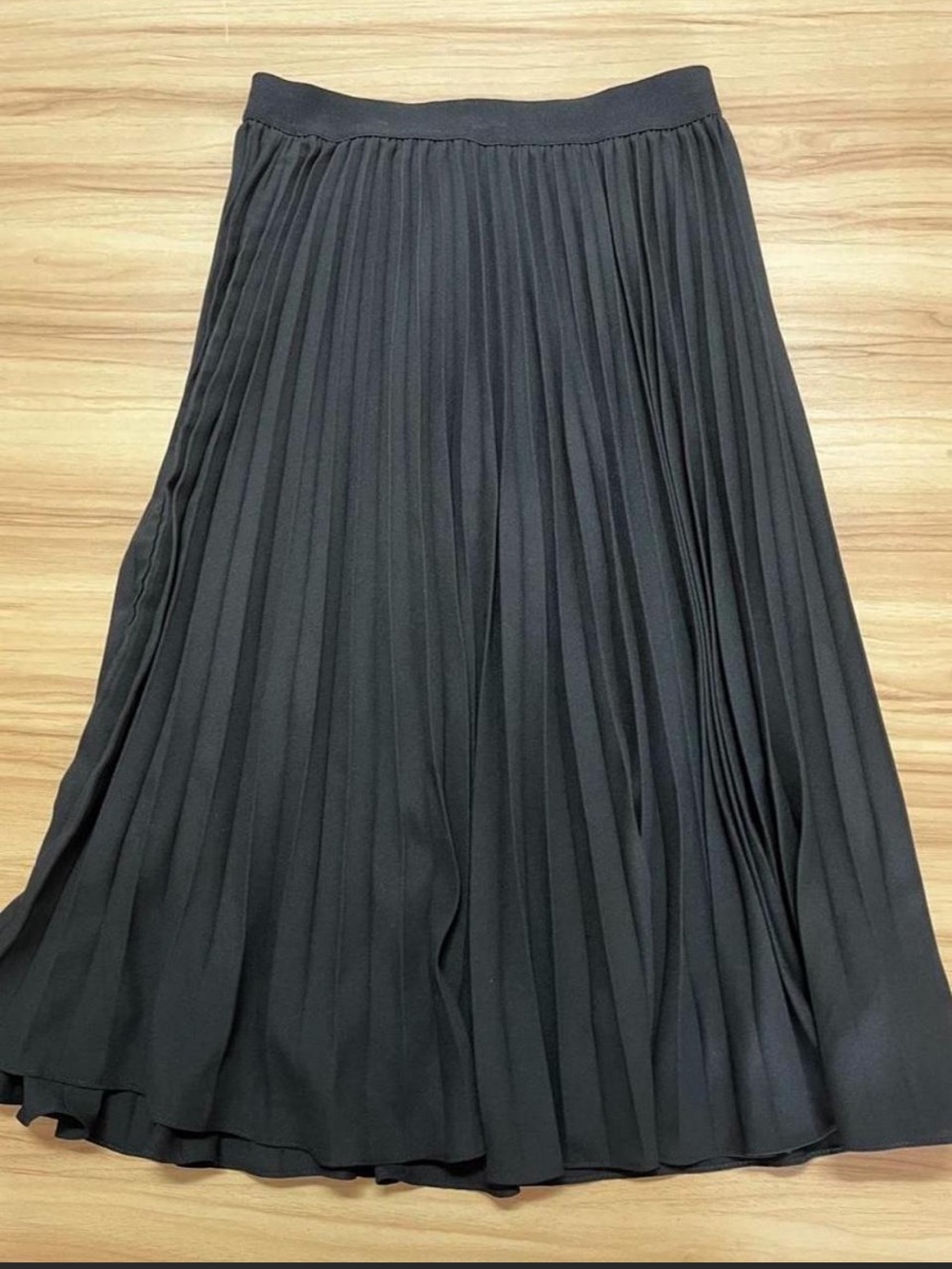 Grace Karin Black Pleated Midi Skirt Size M